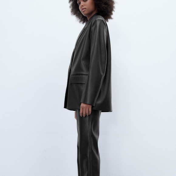 Zara Faux Leather Oversized Blazer NWT - Picture 5 of 8